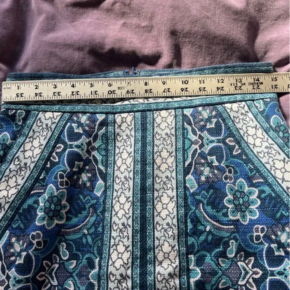 LOFT Floral Blue Skirt Knee-Length Sz 6 - Picture 5 of 6